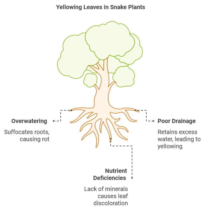 snake plant is turning yellow