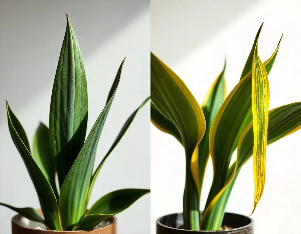 snake plant is turning yellow